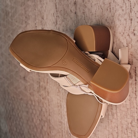 Marc Fisher Fathom Cream Block Heel Sandals - Picture 5 of 6